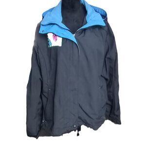 L.L. Bean Women's Size Large Black Hooded Windbreaker/ Rain Jacket